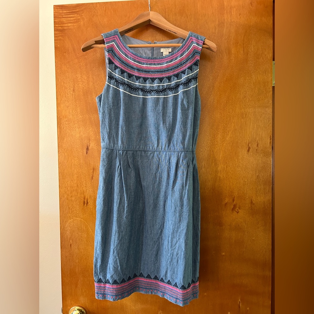 J. Crew Blue and Pink Sleeveless Sundress